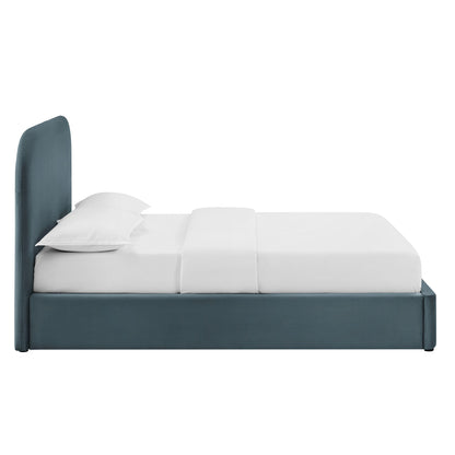 Keynote Performance Velvet storage platform bed frame teal upholstered headboard by Modway on Tampa Home & Garden Store