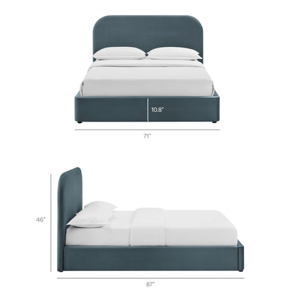 Keynote Performance Velvet storage platform bed teal velvet with headboard HouseOfZazla on Tampa Home & Garden Store