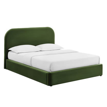 Keynote Performance Velvet Storage Platform Bed Frame in green velvet on Tampa Home & Garden Store