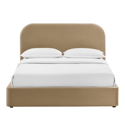 Keynote Performance Velvet storage platform bed frame in warm tan velvet by Modway on Tampa Home and Garden Store