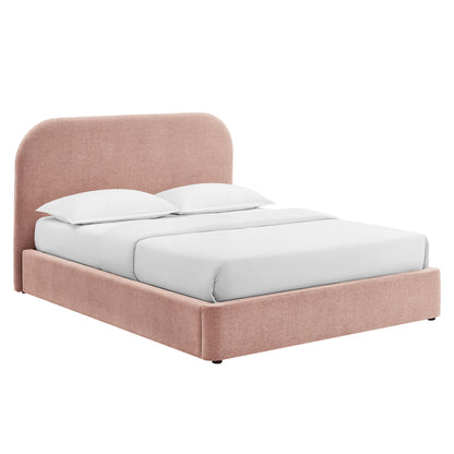Keynote fabric upholstered storage platform bed frame in rose pink with rounded headboard by Modway on Tampa Home & Garden Store