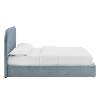 Keynote Fabric Upholstered Storage Platform Bed Frame by Modway in blue-gray fabric on Tampa Home & Garden Store