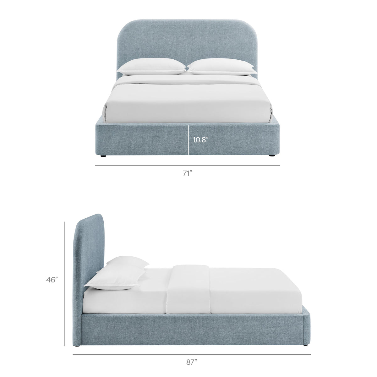 Keynote Fabric Upholstered Storage Platform Bed Frame in blue with headboard by Modway on Tampa Home & Garden Store
