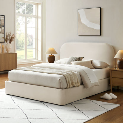 Keynote Performance Velvet Storage Platform Bed Frame by Modway in beige storage on Tampa Home & Garden Store
