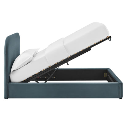 Keynote Velvet Storage Platform Bed Frame teal lift-up storage by Modway on Tampa Home & Garden Store