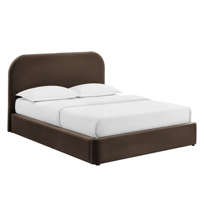 Keynote Performance Velvet Storage Platform Bed Frame by Modway brown velvet headboard on Tampa Home & Garden Store