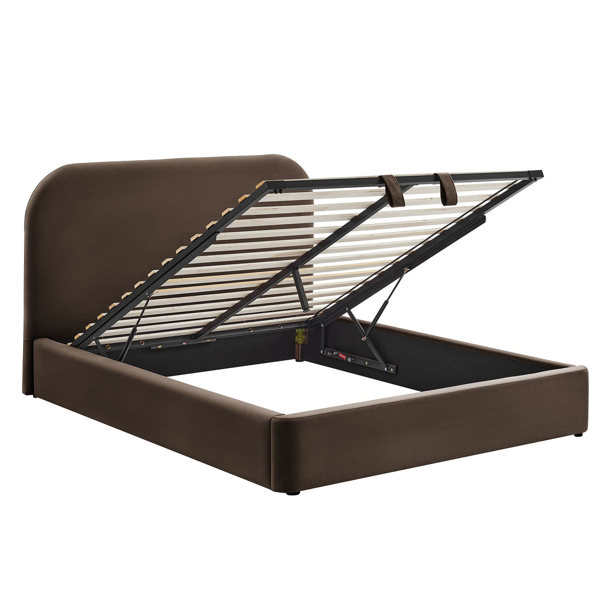 Keynote Velvet Storage Platform Bed Frame brown velvet with lift storage by Modway on Tampa Home & Garden Store