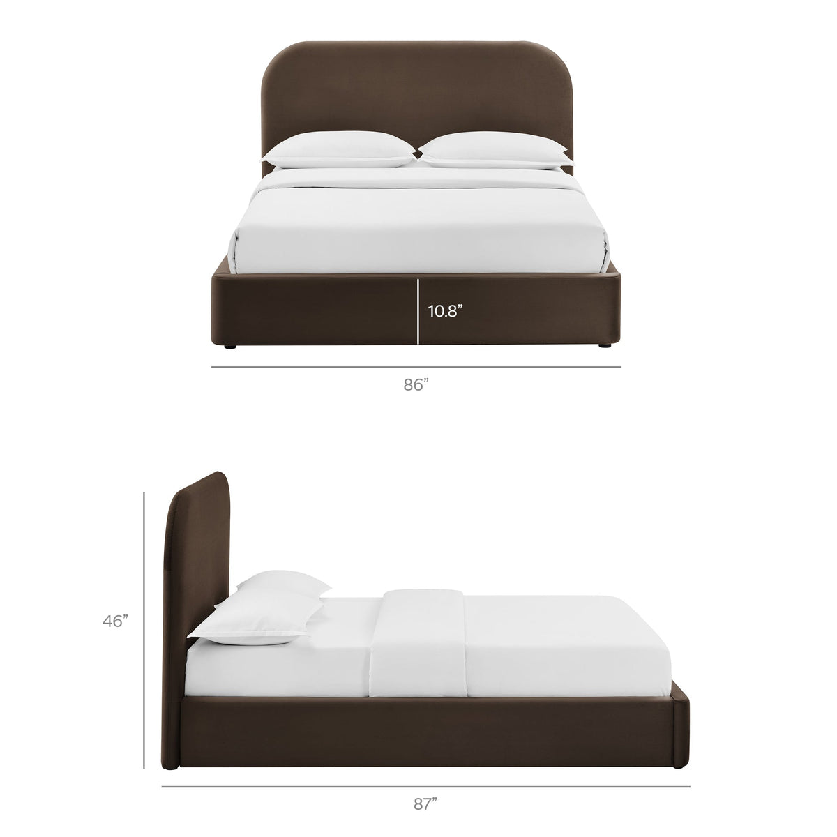 Keynote Performance Velvet Storage Platform Bed Frame brown velvet arch headboard by Modway on Tampa Home & Garden Store