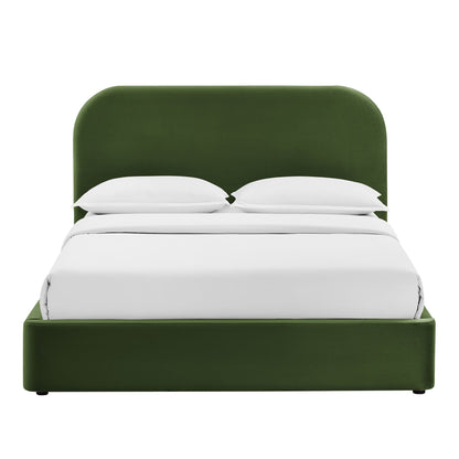 Keynote Performance Velvet Storage Platform Bed Frame by Modway, green velvet headboard on Tampa Home & Garden Store