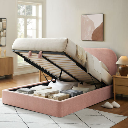 Keynote fabric upholstered storage platform bed frame by Modway in blush pink on Tampa Home & Garden Store