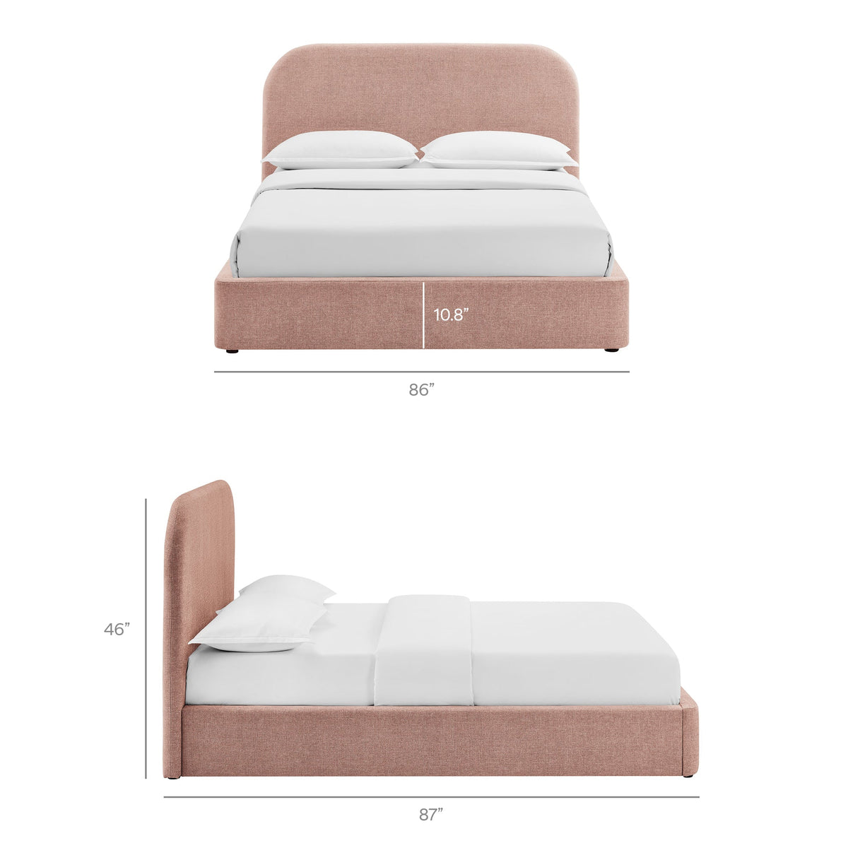 Keynote fabric upholstered storage platform bed frame by Modway, rose pink fabric on Tampa Home & Garden Store