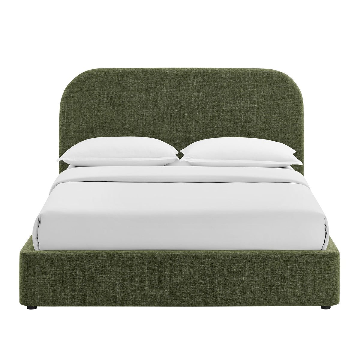 Keynote Fabric Upholstered Storage Platform Bed Frame by Modway olive-green with white bedding on Tampa Home & Garden Store