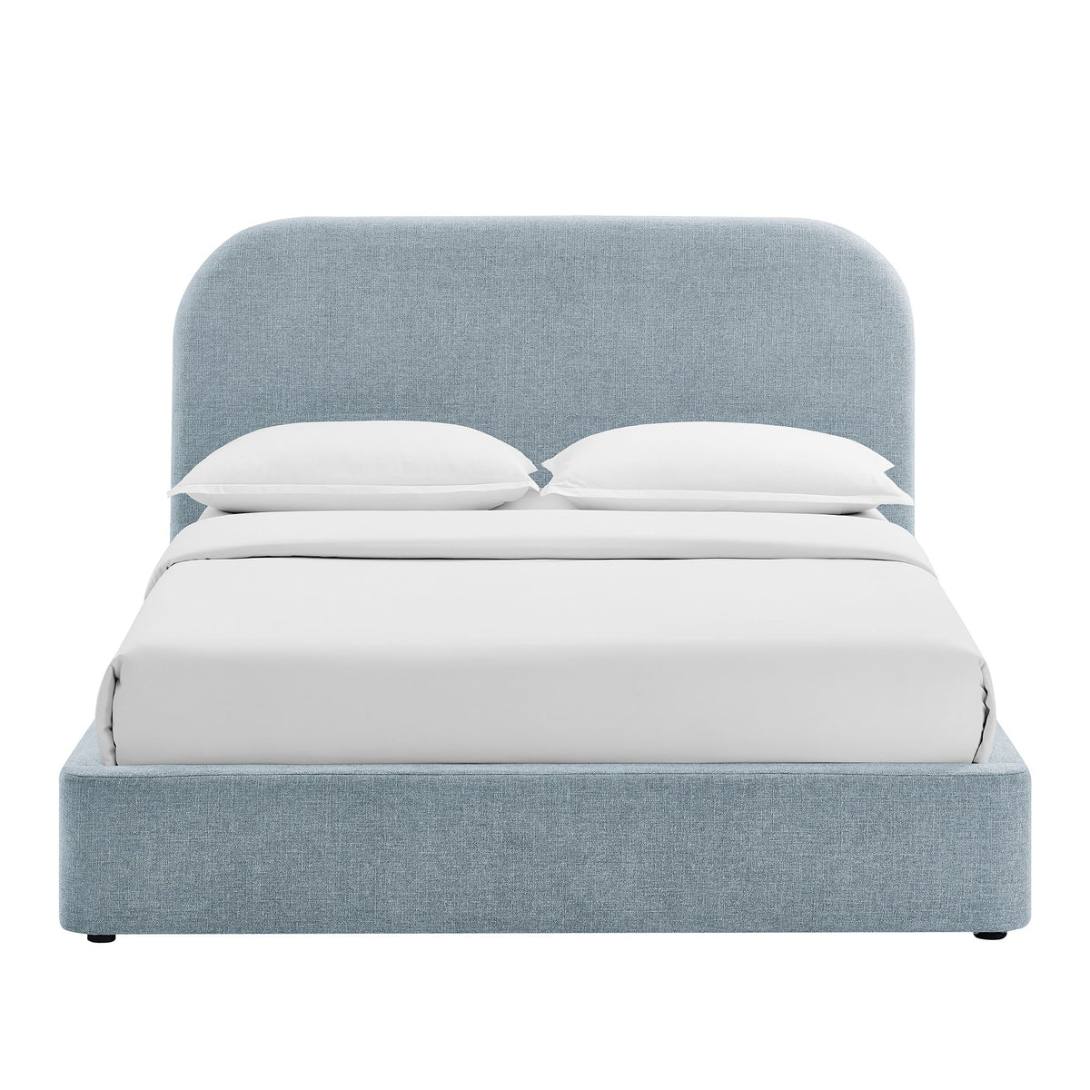 Keynote fabric upholstered storage platform bed frame in blue-gray by HouseOfZazla on Tampa Home & Garden Store