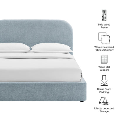 Keynote Fabric Upholstered Storage Platform Bed Frame by Modway blue-gray fabric on Tampa Home & Garden Store
