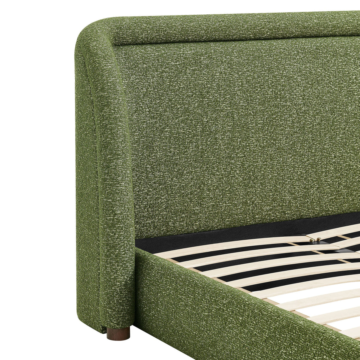 Tasmin upholstered fabric platform bed in green fabric by Modway with slatted base on Tampa Home & Garden Store