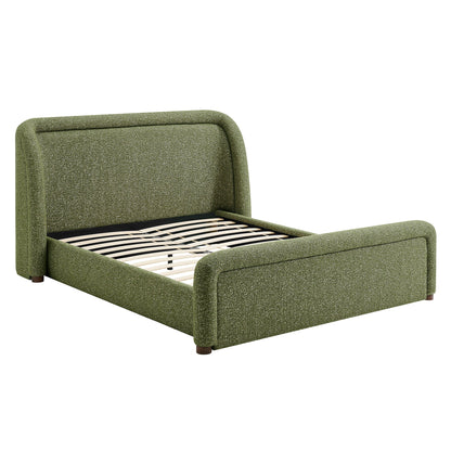 Tasmin Upholstered Platform Bed by Modway textured fabric with low headboard and slatted base on Tampa Home & Garden Store