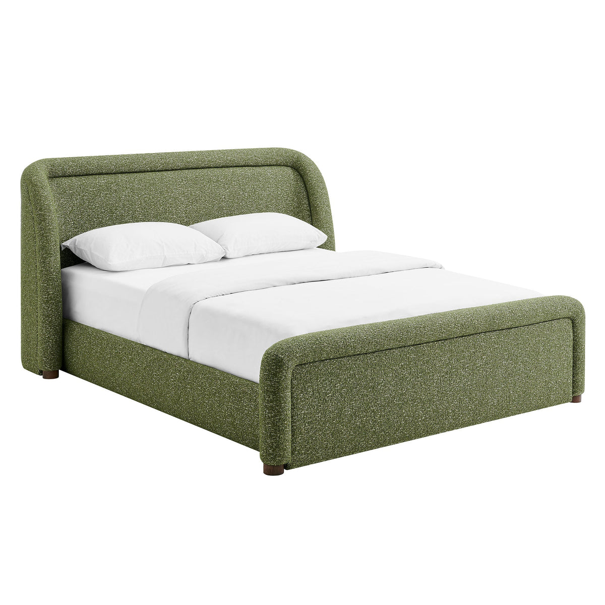 Tasmin upholstered platform bed in moss green with rounded headboard by Modway on Tampa Home & Garden Store