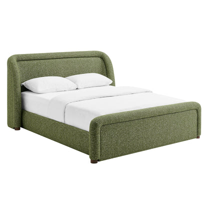 Tasmin upholstered platform bed in moss green with rounded headboard by Modway on Tampa Home & Garden Store
