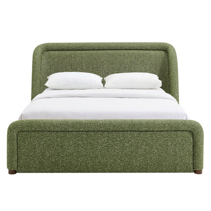 Tasmin Upholstered Fabric Platform Bed green textured fabric by HouseOfZazla on Tampa Home & Garden Store
