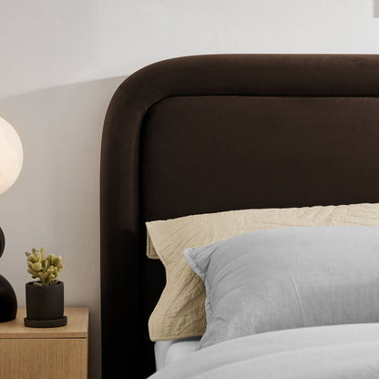 Beck Performance Velvet Platform Bed by Modway, dark brown velvet upholstery on Tampa Home & Garden Store