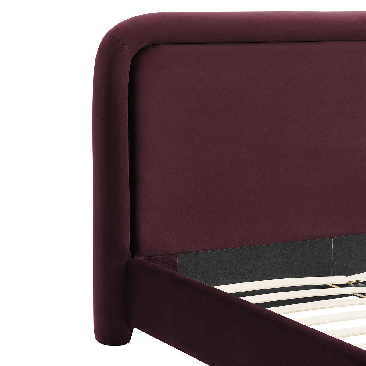 Beck Performance Velvet Platform Bed by Modway in burgundy velvet with a black platform base on Tampa Home & Garden Store