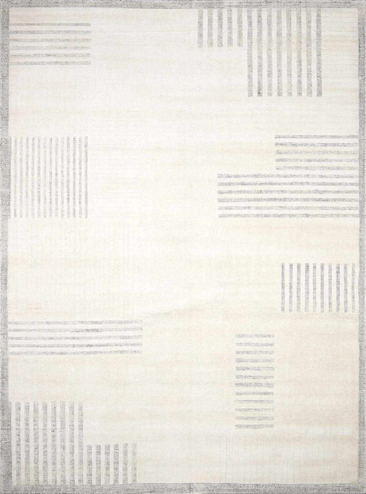 Yulia Wool Area Rug, beige wool with subtle striped block patterns, Boutique Rugs clearance on Tampa Home & Garden Store