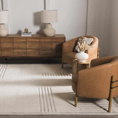 Yulia Wool Area Rug beige with subtle stripes Boutique Rugs clearance on Tampa Home & Garden Store