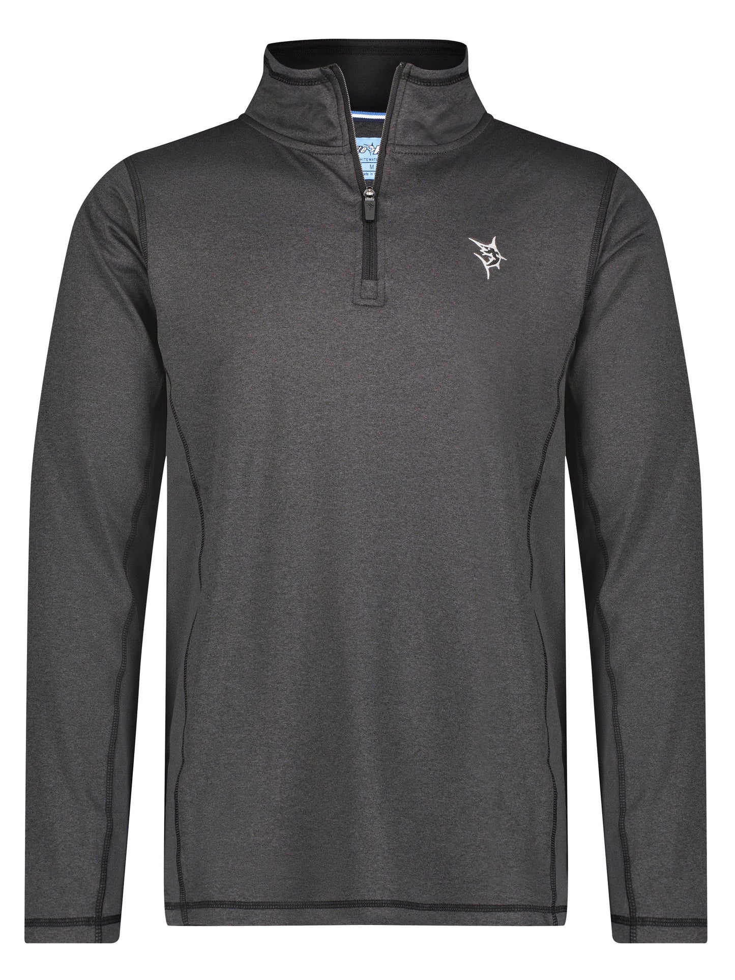 Montauk Quarter Zip Midweight Comfort by White Water Life in charcoal gray fleece with stand collar on Tampa Home & Garden Store