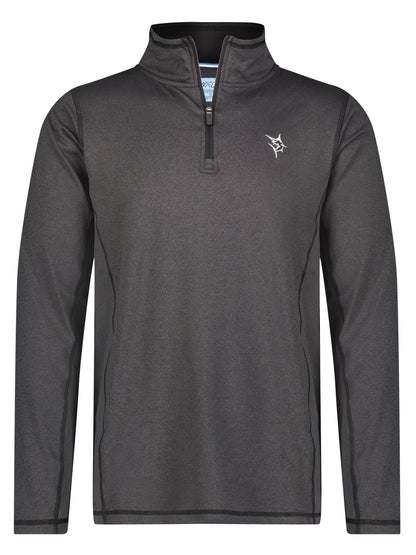 Montauk Quarter Zip Midweight Comfort by White Water Life in charcoal gray fleece with stand collar on Tampa Home & Garden Store