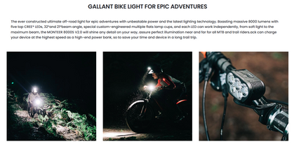 MONTEER 8000S GALAXY V2.0 Remote MTB Light - Tampa Home & Garden Store