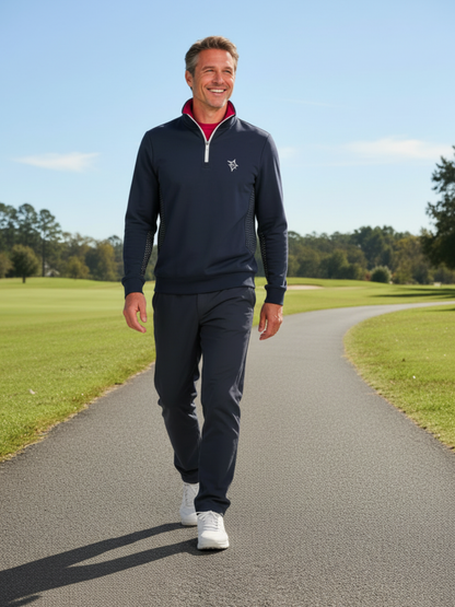 Monterey Performance Quarter Zip navy long-sleeve top by White Water Life on Tampa Home & Garden Store