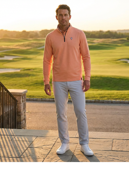 Monterey Performance Quarter Zip long-sleeve top in peach by White Water Life on Tampa Home & Garden Store