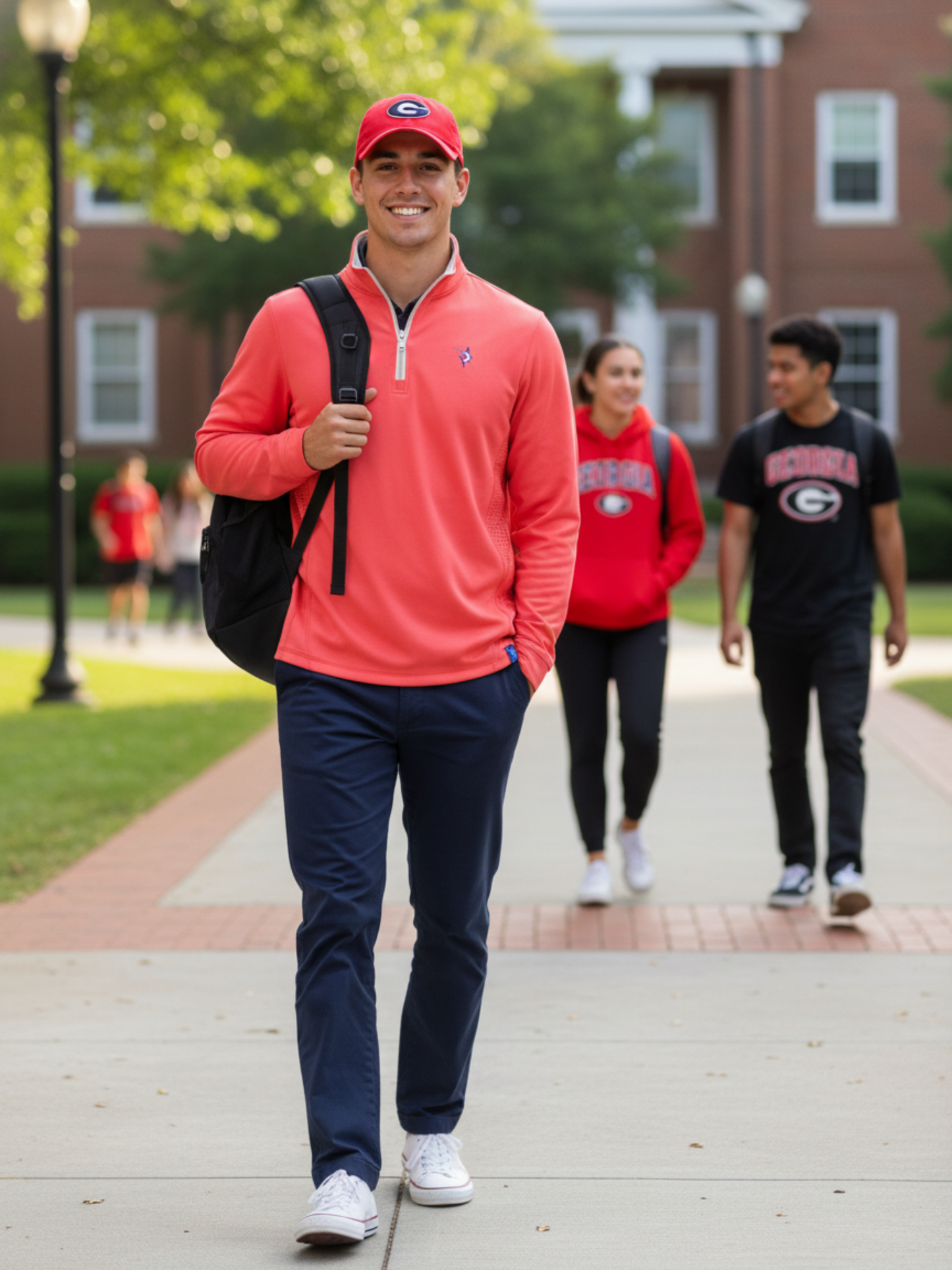 Monterey Performance Quarter Zip long-sleeve top in coral by White Water Life on Tampa Home & Garden Store