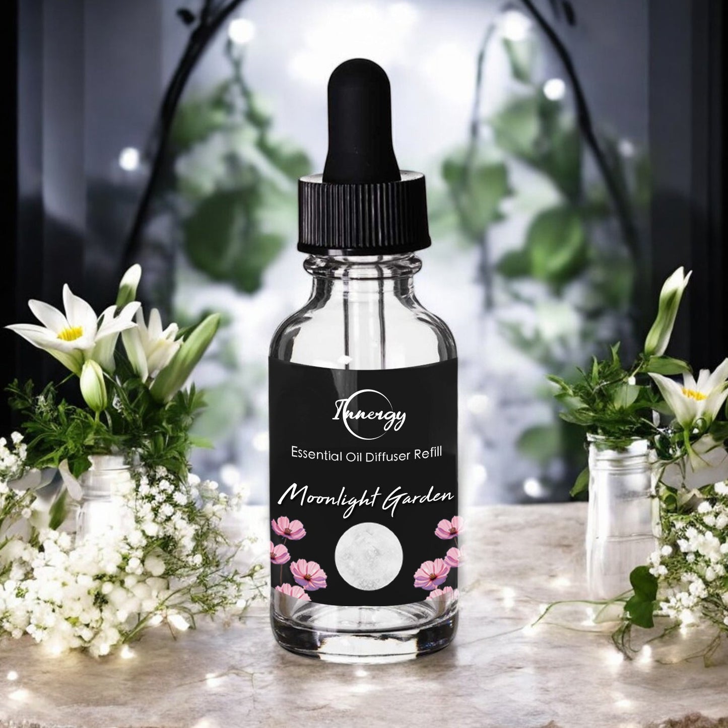 Difusor de aceite con cristales Moonlight Garden, ambientador para coche, 8 ml
