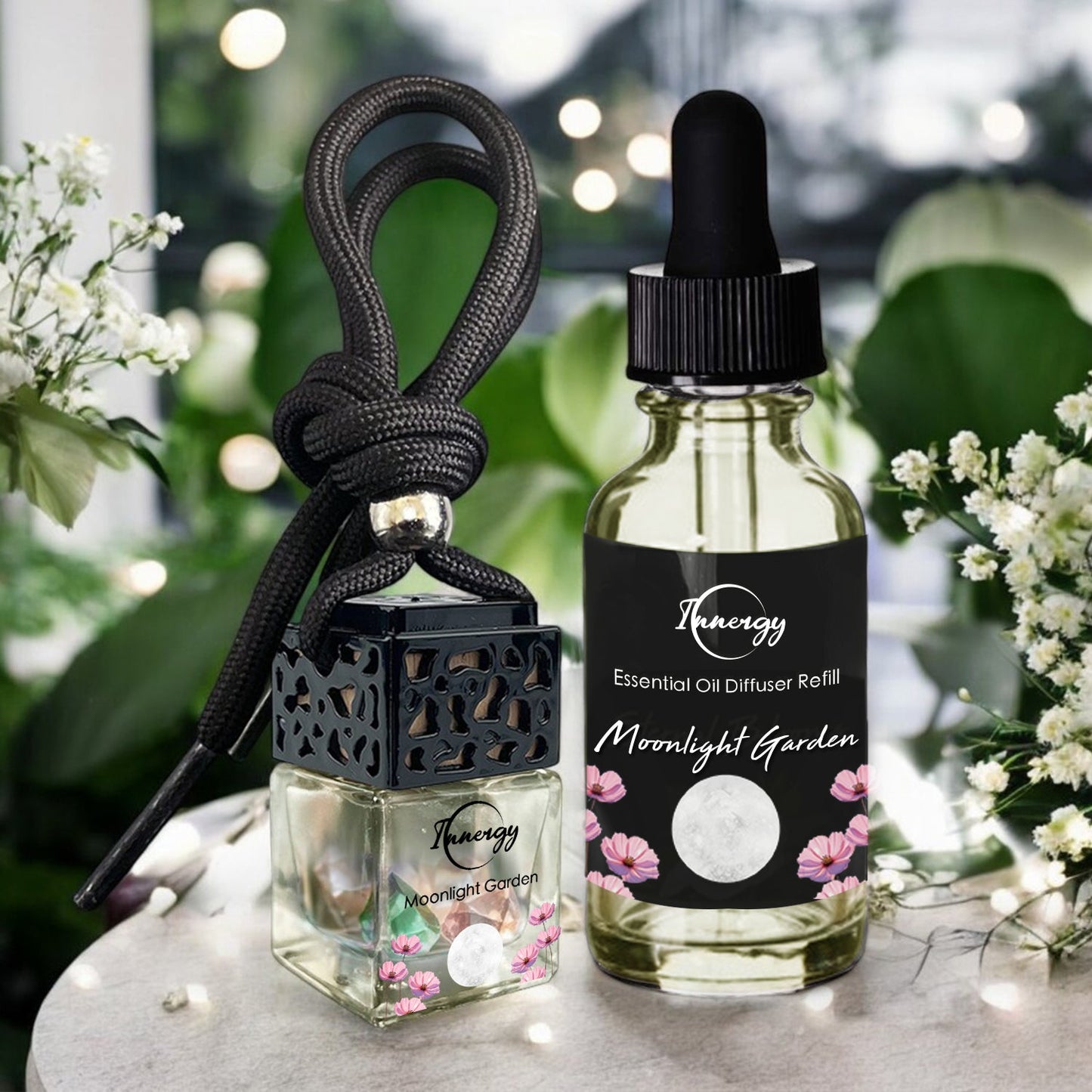 Difusor de aceite con cristales Moonlight Garden, ambientador para coche, 8 ml