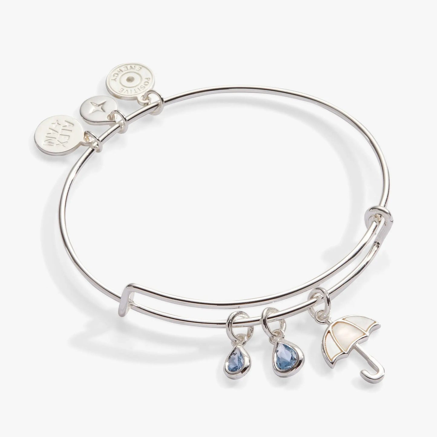 Mother of Pearl Silver Tone Umbrella Bangle Charm