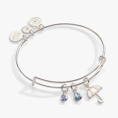 Mother of Pearl Silver Tone Umbrella Bangle Charm