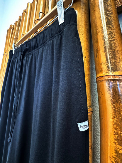 Men's soft bamboo lounge pajama pants in black with elastic waistband brand Spun Bamboo on Tampa Home & Garden Store