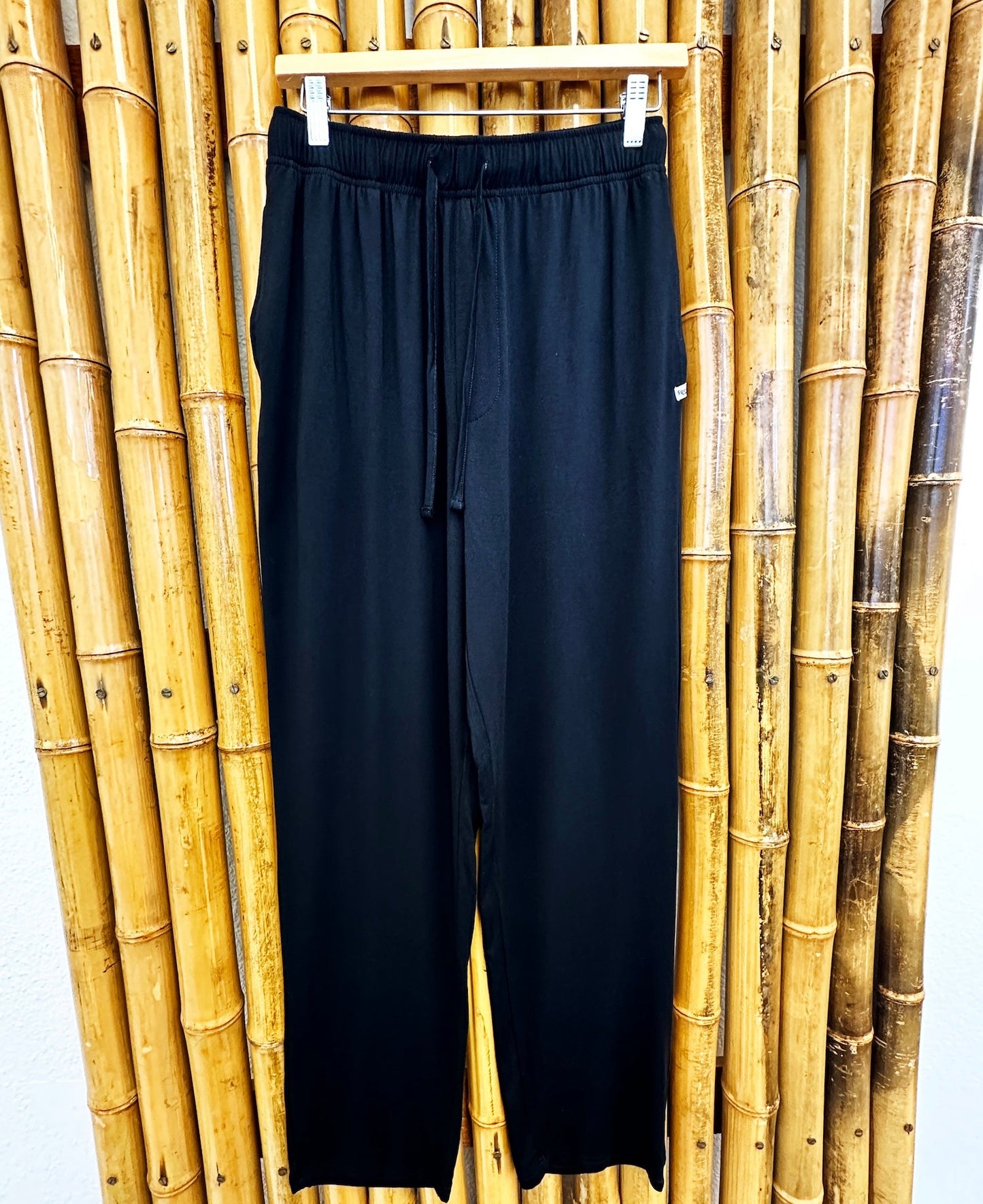 Men's Soft Bamboo Lounge Pajama Pants black elastic drawstring waistband Spun Bamboo sleepwear on Tampa Home & Garden Store
