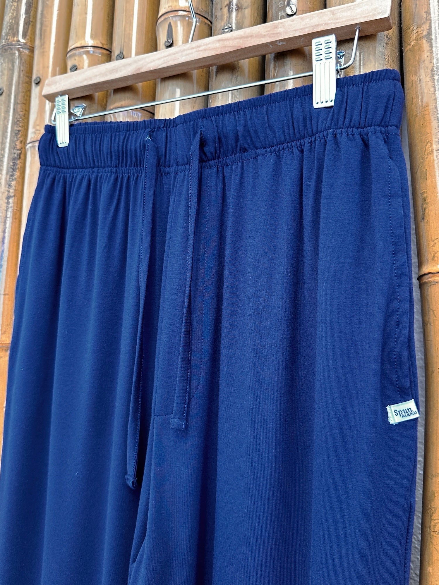 Men's Soft Bamboo Lounge Pajama Pants navy, elastic waistband, Spun Bamboo brand on Tampa Home & Garden Store