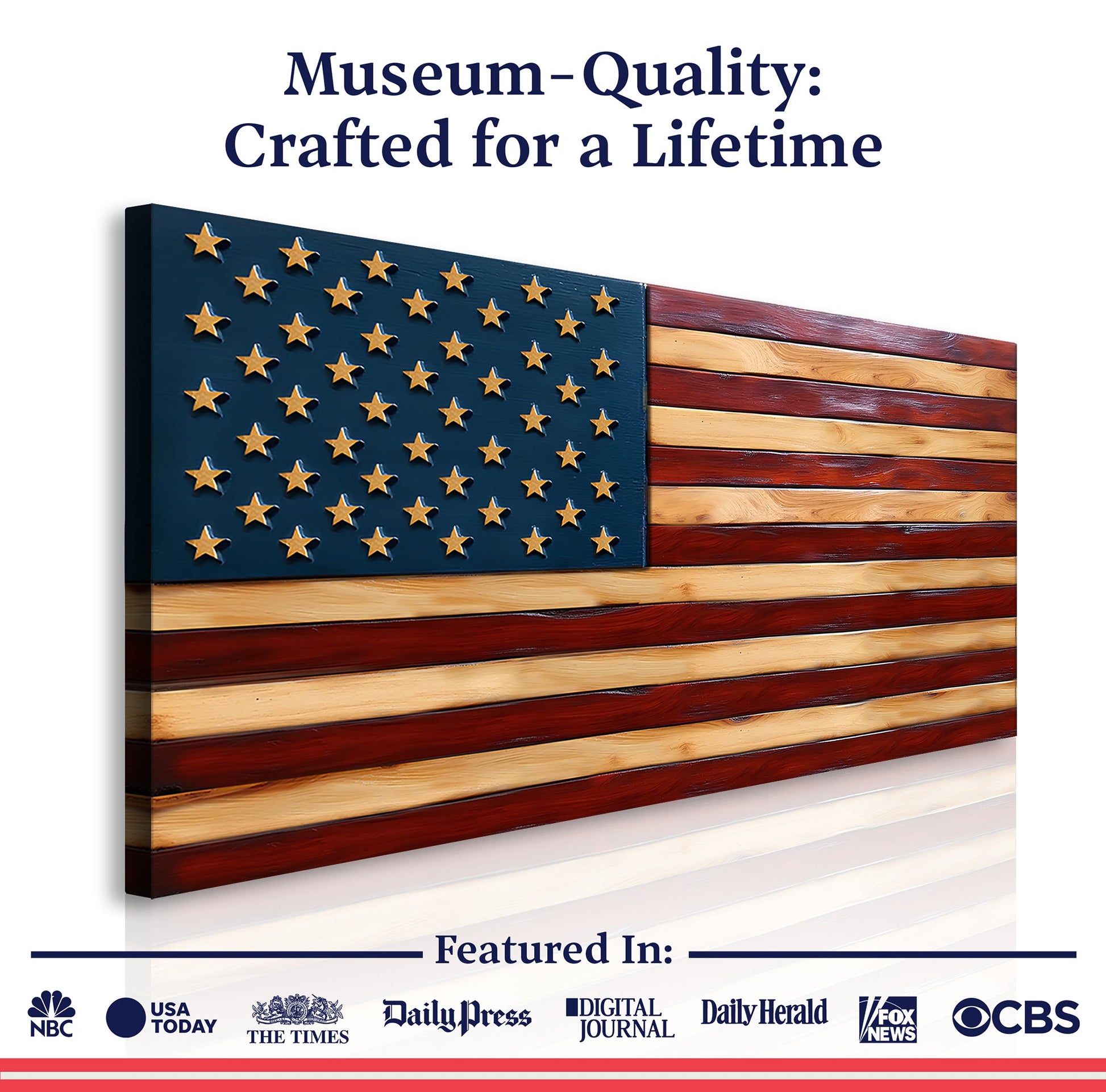 Old Glory American Flag Wall Art canvas by Tailored Canvases blue field stars red stripes on Tampa Home & Garden Store