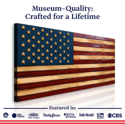 Old Glory American Flag Wall Art canvas by Tailored Canvases blue field stars red stripes on Tampa Home & Garden Store