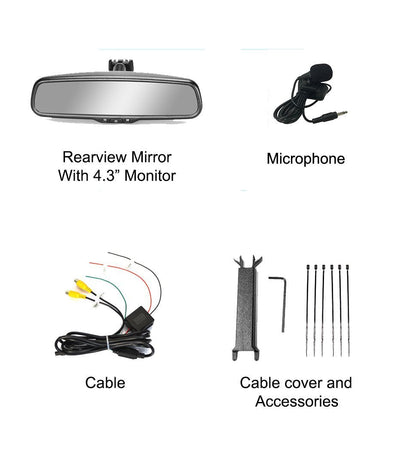 Master Tailgaters Rear View Mirror with 4.3in LCD monitor and included microphone on Tampa Home & Garden Store