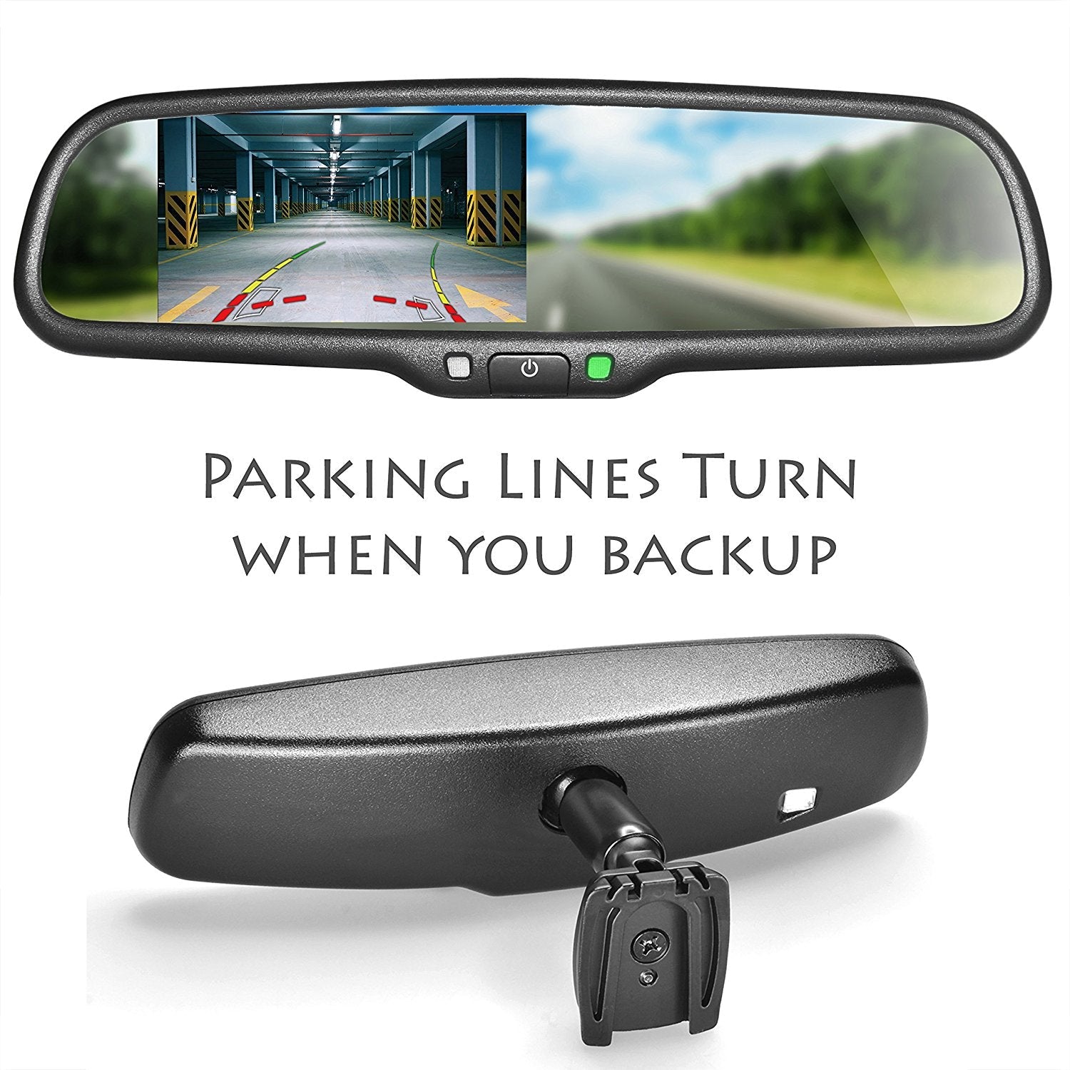 Master Tailgaters rear view mirror with 4.3-inch LCD, parking lines, anti glare, universal mount on Tampa Home & Garden Store