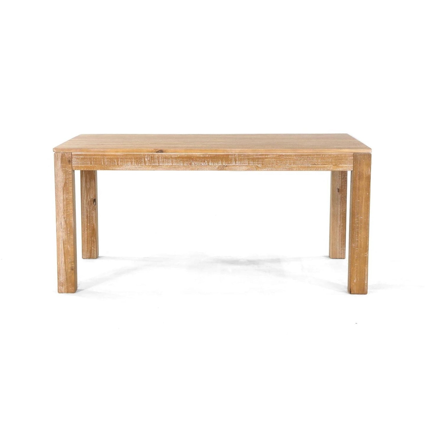 Mesa de Comedor de Madera Maciza Estilo Granja Moderna de 63 Pulgadas con Acabado Rústico Marrón Claro