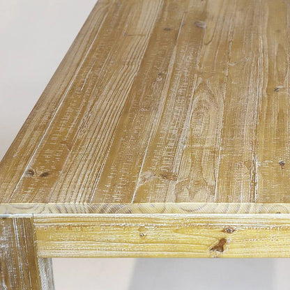 Mesa de Comedor de Madera Maciza Estilo Granja Moderna de 63 Pulgadas con Acabado Rústico Marrón Claro