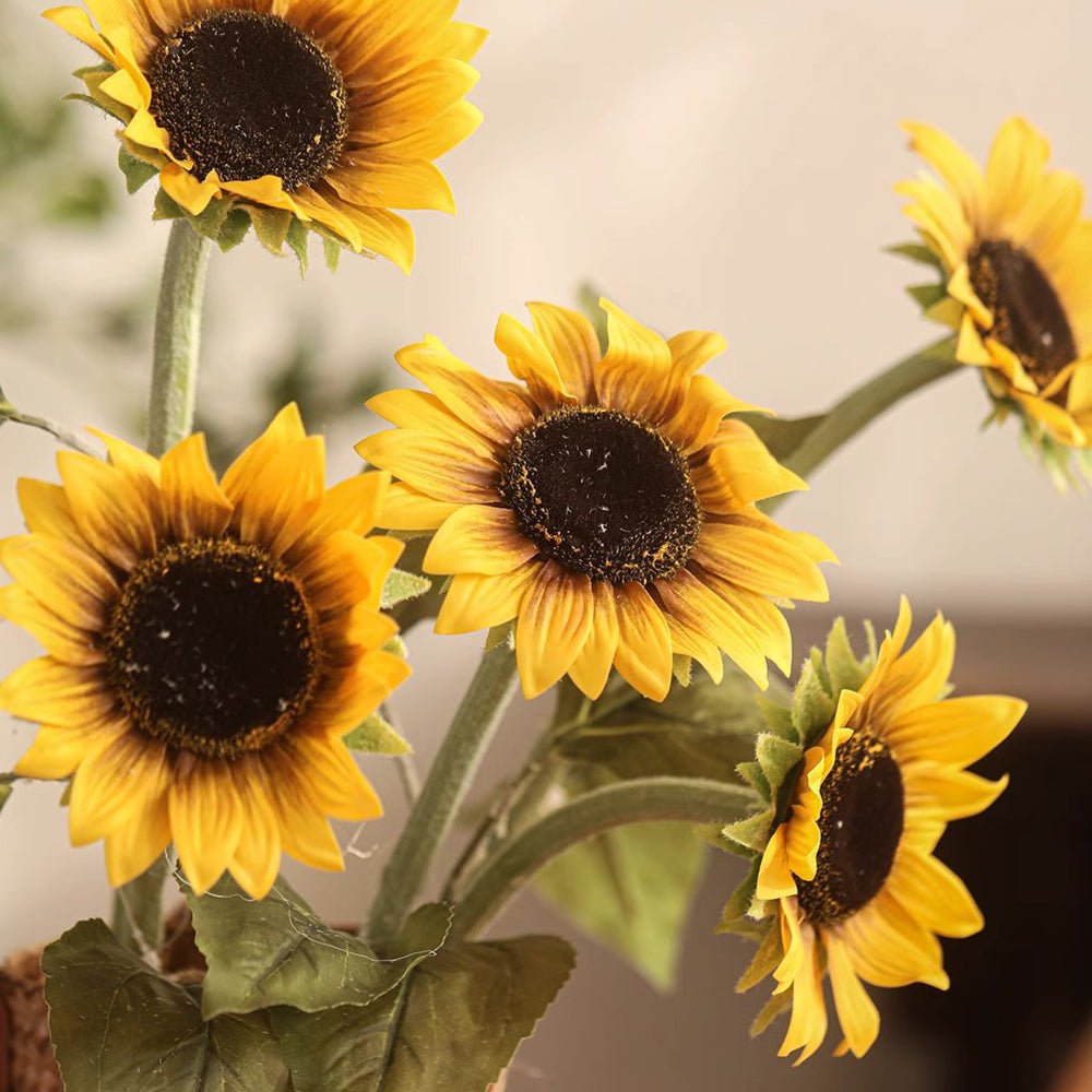 One-Head artificial sunflower stem with bright yellow blooms, RusticReach, 19.7in tall on Tampa Home & Garden Store