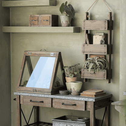 Rustic Three-Tier Wooden Wall Organizer by RusticReach, distressed wood wall-mounted storage on Tampa Home & Garden Store