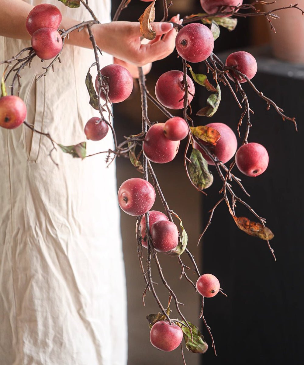 Faux Red Apple Branch Stem 36in tall RusticReach with red apples on brown twigs on Tampa Home & Garden Store