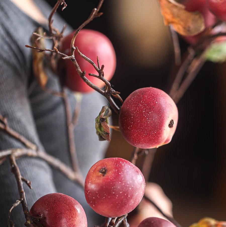 Faux red apple branch stem 36in tall RusticReach with red apples on twigs on Tampa Home & Garden Store